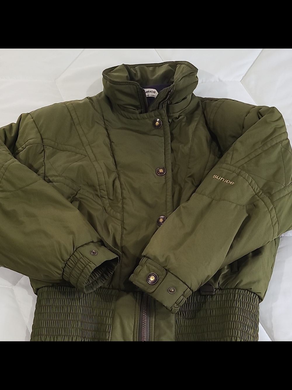 VTG Sunice Fire Ice Men's Green Insulated Puffer Ski Jacket Stand-Up Collar Sz S